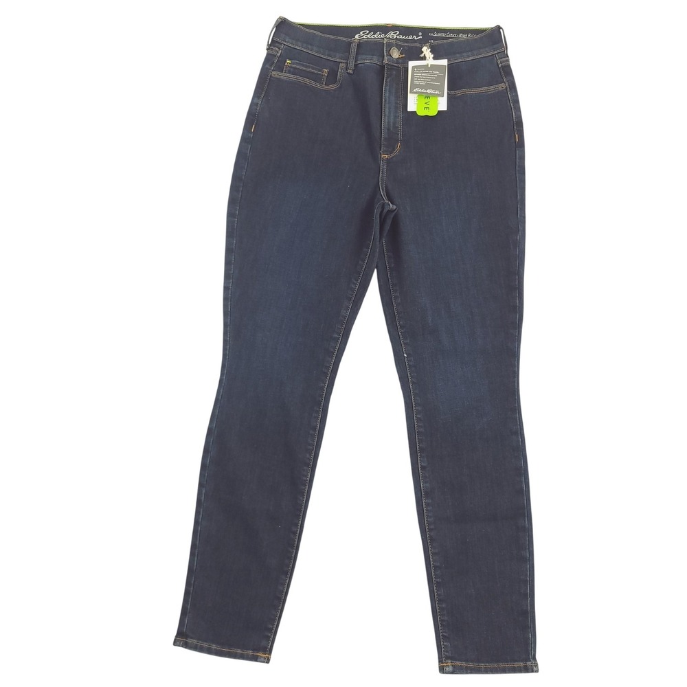 Eddie Bauer Travex Voyager Jeans Womens 10 Blue Dark High Rise Skinny Stretch
